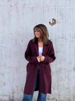 Longline Open Front Duster Sweater