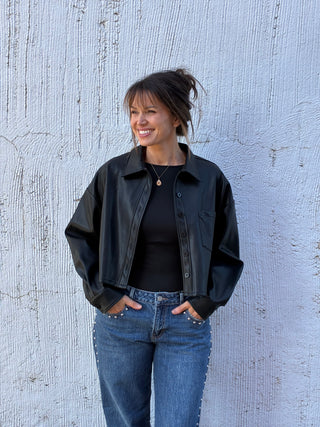 The Noir Luxe Faux Leather Top