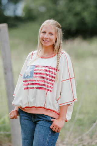 Freedom Stitch Oversized Top