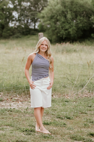Lady Liberty One Shoulder Top