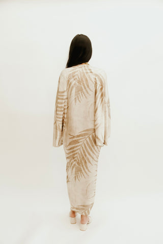 Desert Palm Satin Kaftan Maxi