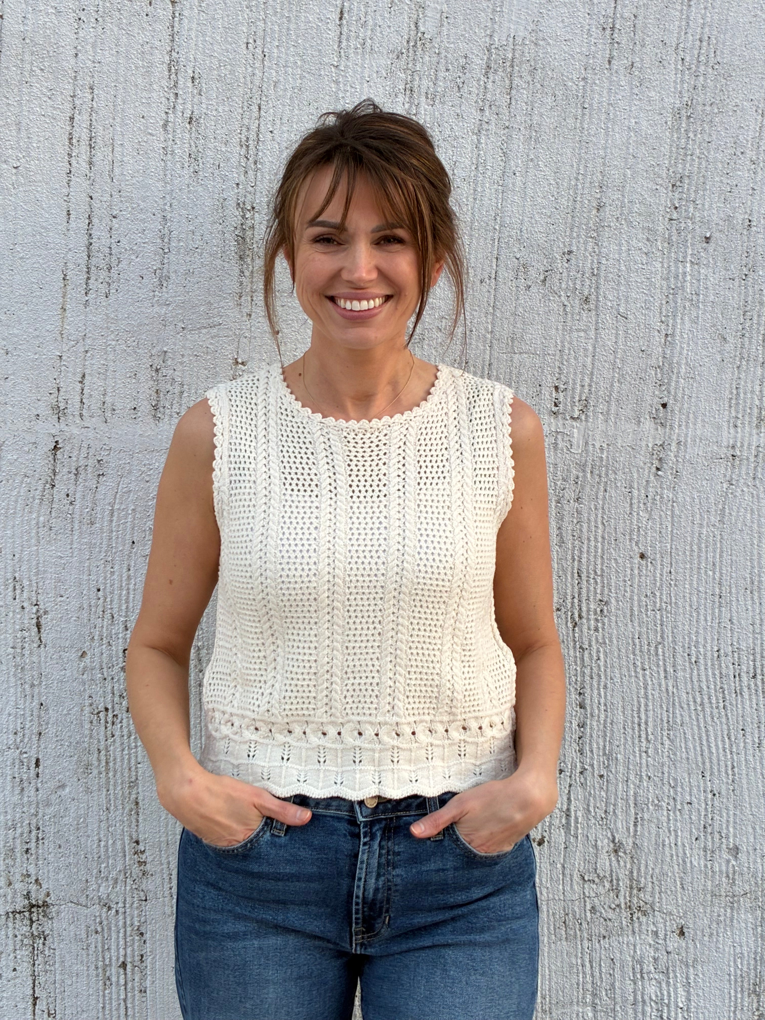 Sweet Scallop Knit Tank