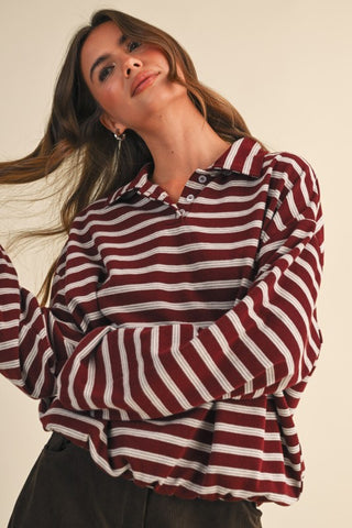 Burgundy Bubble Stripe