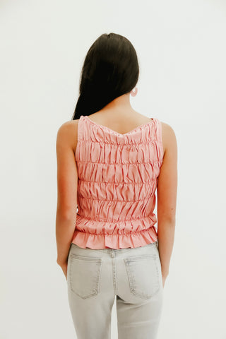 The Pretty Girl Sorbet Smocked Tank