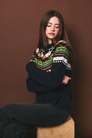 Navy Fair Isle Sweater