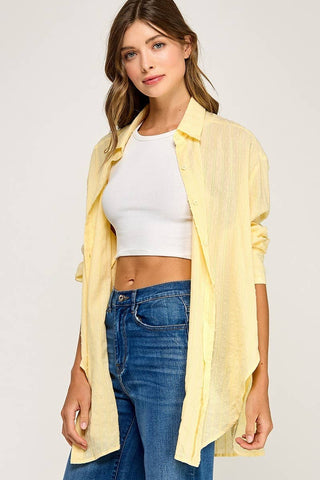 Butter Yellow Breeze Boyfriend Shirt