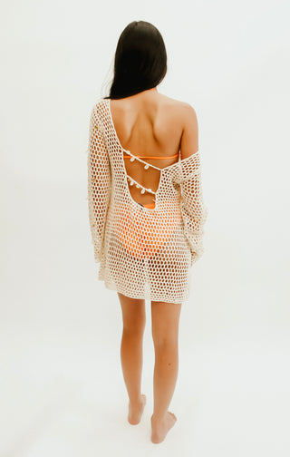 Seashell Soirée Crochet Cover-Up Dress