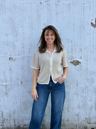 The Sunday Breeze Zip Knit Top