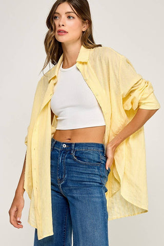 Butter Yellow Breeze Boyfriend Shirt