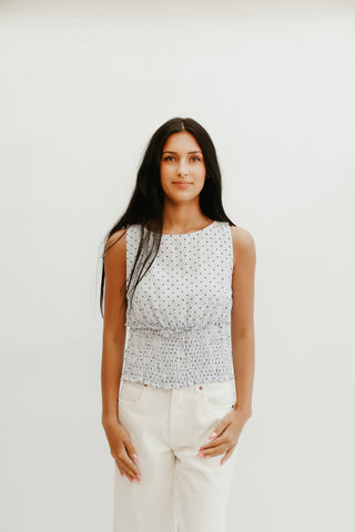 Coastal Charm Smocked Tank