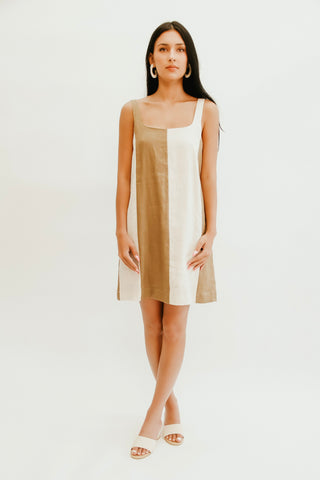 Olive Ease Colorblock Mini Dress