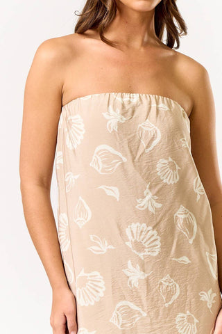 Seaside Shell Strapless Maxi Dress
