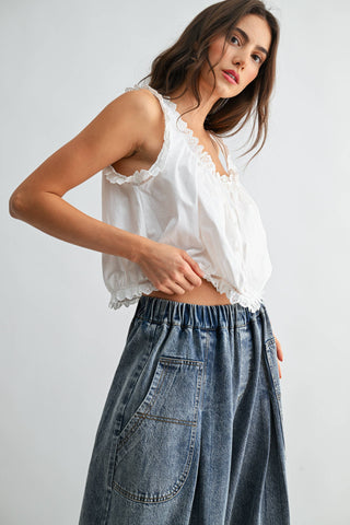 The Savannah Eyelet Tie Top