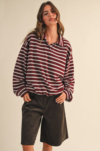 Burgundy Bubble Stripe