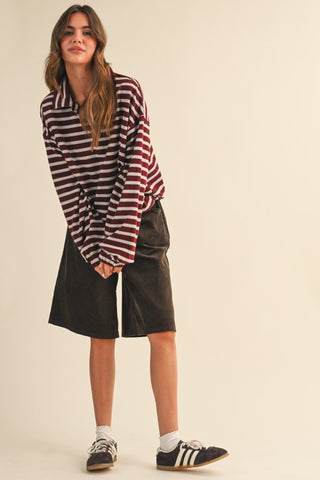 Burgundy Bubble Stripe