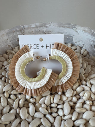 The Coastal Raffia Fan Hoops
