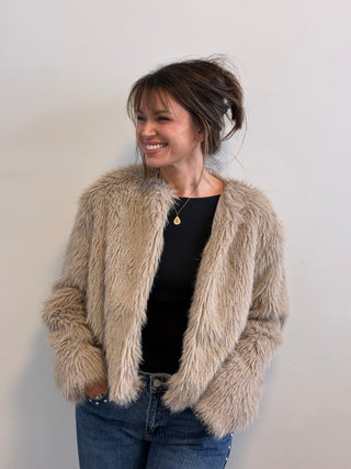 The Champagne Cloud Faux Fur Jacket