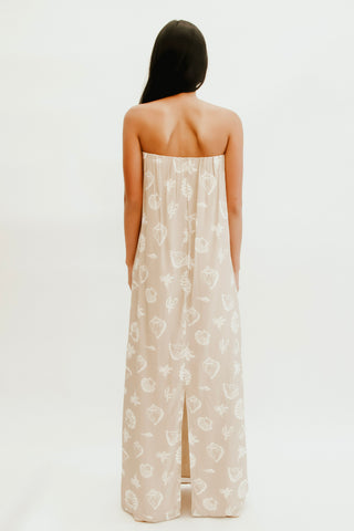 Seaside Shell Strapless Maxi Dress