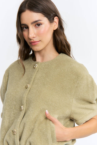 Olive Heirloom Cardigan