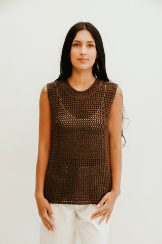 Salt Air Crochet Knit Top