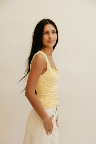 Honeydew Shirred Knit Tank