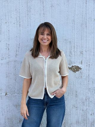 The Sunday Breeze Zip Knit Top
