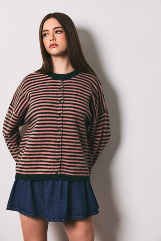 Rose Stripe Cardigan