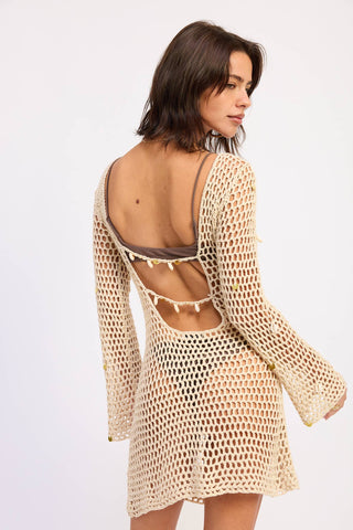 Seashell Soirée Crochet Cover-Up Dress