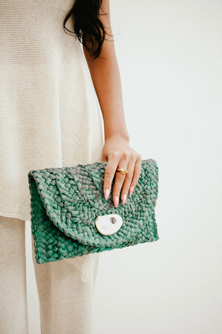 Green Oyster Shell Clutch