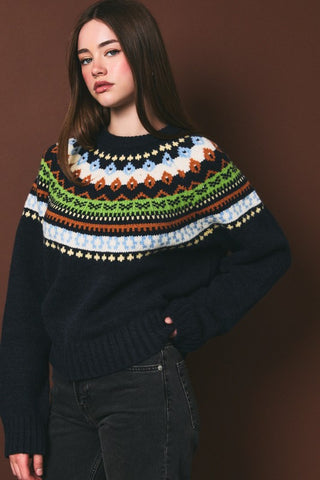 Navy Fair Isle Sweater