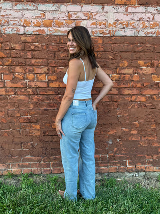 The Harper Bowed Straight Jeans