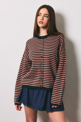 Rose Stripe Cardigan