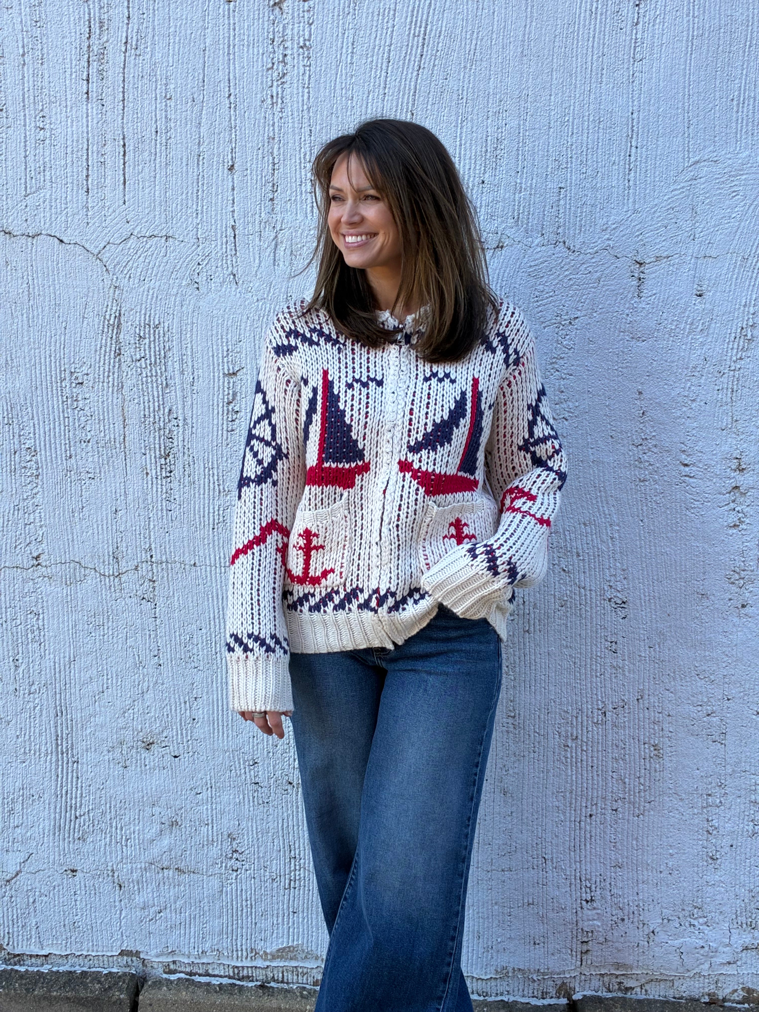 The Anchors Away Zip Cardigan