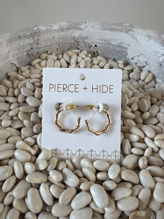 Gold Bamboo Hoop Earrings