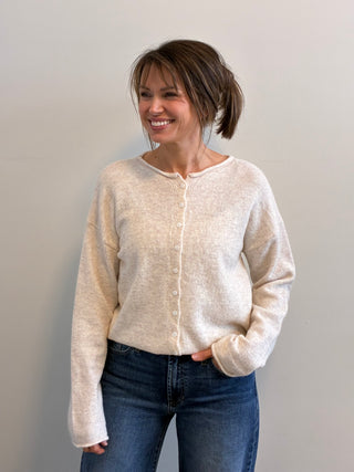 The Oat Milk Button Cardigan