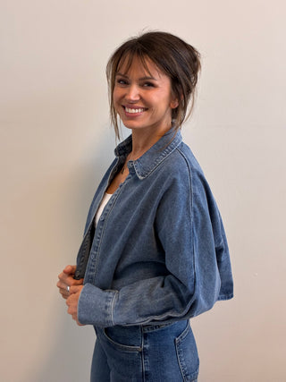 The Neutral Babe Denim Crop Top