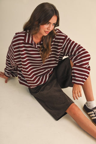 Burgundy Bubble Stripe