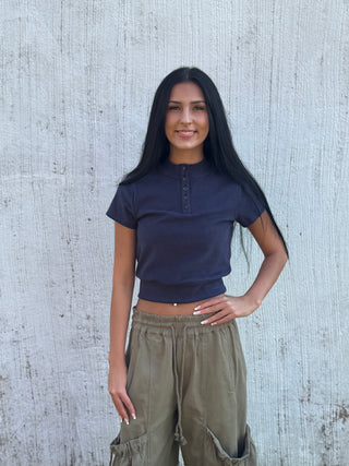 Harvest Button Top