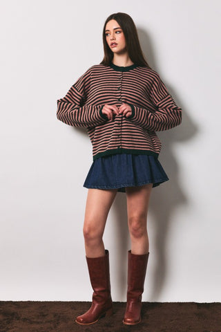 Rose Stripe Cardigan