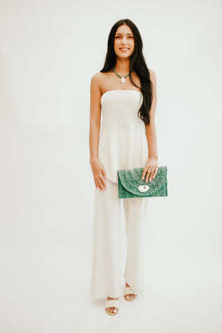 Green Oyster Shell Clutch
