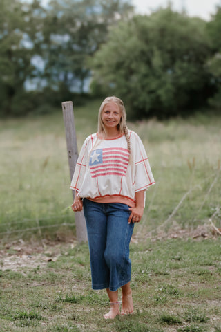 Freedom Stitch Oversized Top