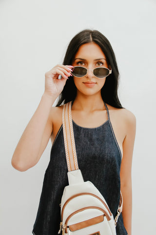 Verona - Small Oval Metal Frame Sunglasses