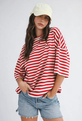 Red, White & You Stripe Tee