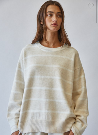 The Ecru Ease Oversized Stripe Sweater