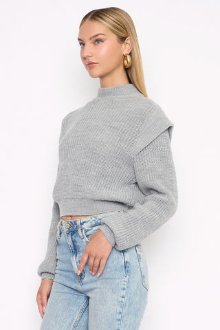 Mock Neck Cap Sweater