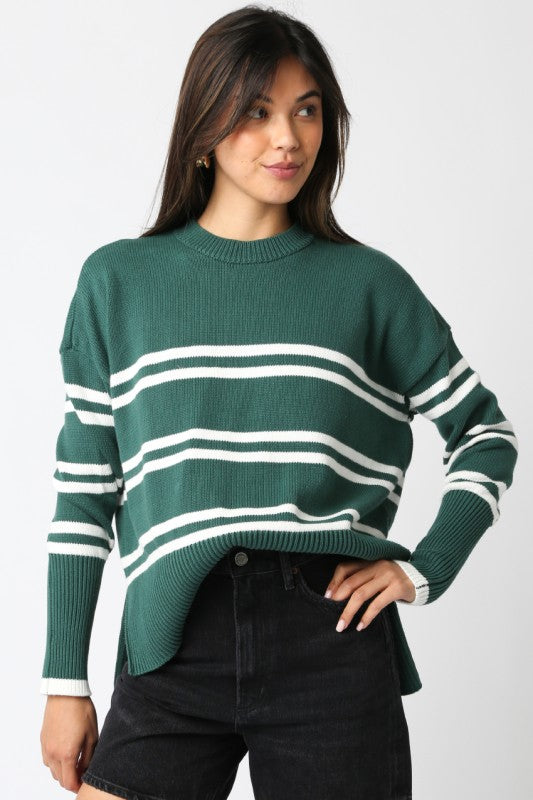 The Evergreen Stripe Sweater Top