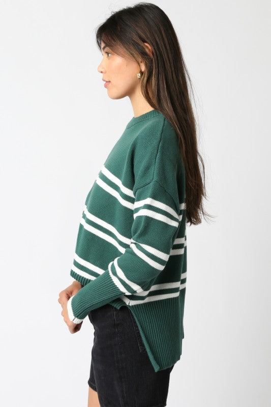 The Evergreen Stripe Sweater Top