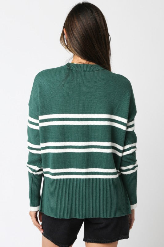 The Evergreen Stripe Sweater Top