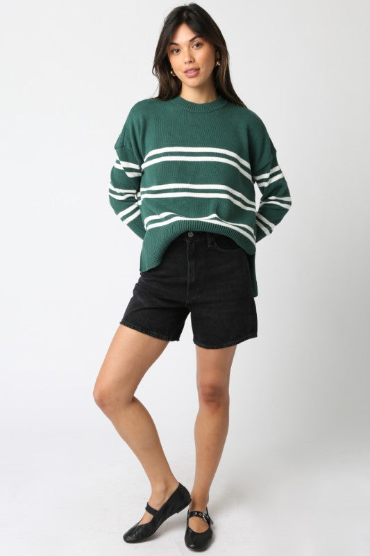 The Evergreen Stripe Sweater Top