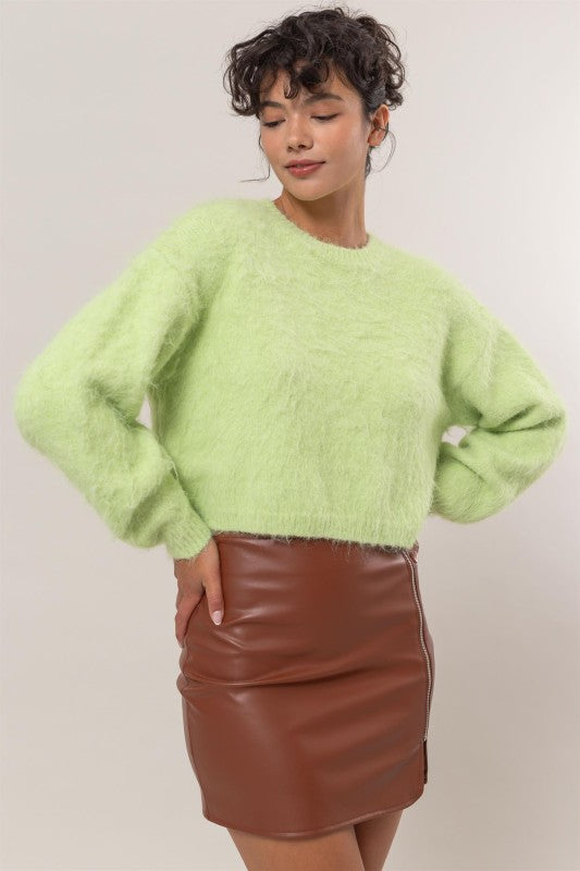 Wool Blend Cropped Sweater
